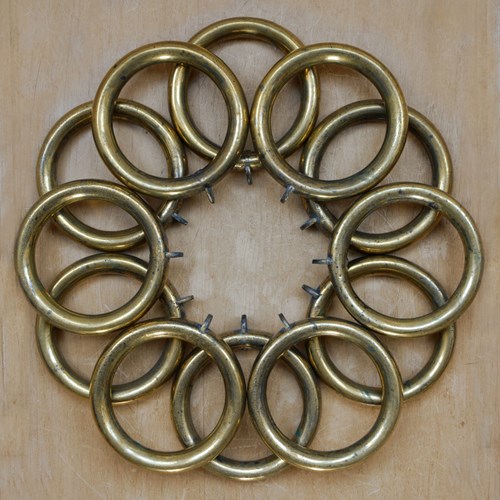 12 Large Antique Curtain Rings 