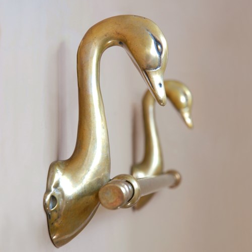 Contemporary Bronze Swan Towel Rail